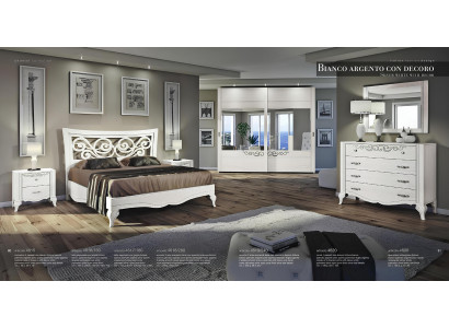 6-piece bedroom set: bed, nightstand, wardrobe, dresser, mirror set