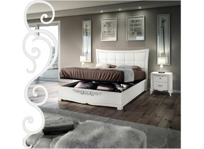 Three-piece Bedroom Set: Bed, Nightstand, Double Wood, Modern Group Beds