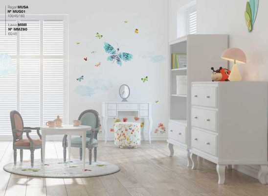 Set makeup table stool children's room furniture children's room modern luxury wood