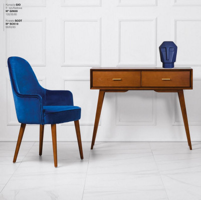 Dining room chair chair armchair seat 1 seat club chair fabric blue dining room wood