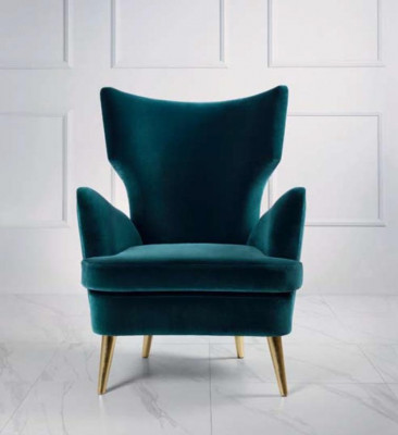 Wing chair, armchair, club chair, cocktail chair, luxury seat, seat, living room, green