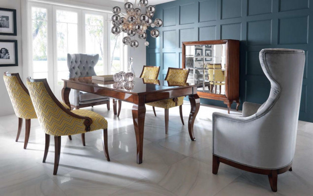 High-gloss Table Dining Room Table Tables Dining Table Brown Luxury Dining Room Wood New