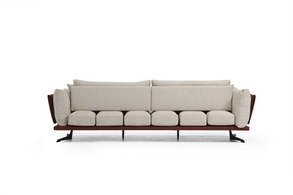 Two-seater sofa 2-seater fabric beige modern design living room luxury