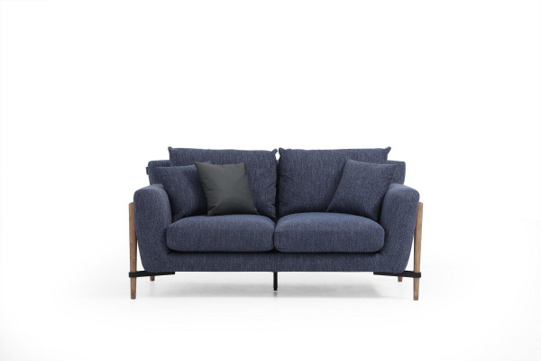 Two-seater Sofa 2-Seater Fabric Sofas Modern Design Living Room Blue