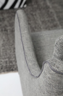 Armchair Wingback Chair Fabric Cocktail Chair Living Room Modern Gray