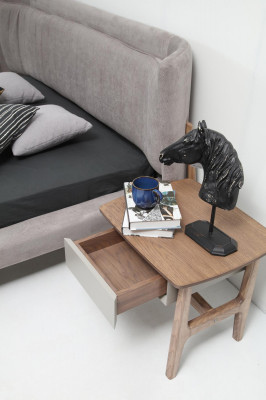 Bedside table, small nightstand, wood, modern, table, brown, bedroom, new