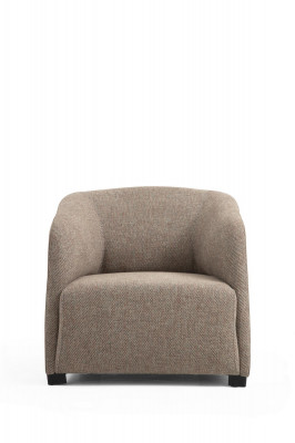 Armchair Wingback Chair Fabric Beige Living Room Polyester 1-Seater Modern