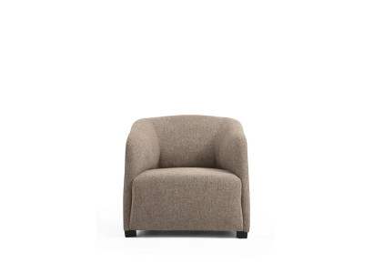 Armchair Wingback Chair Fabric Beige Living Room Polyester 1-Seater Modern
