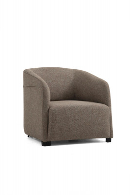 Armchair Wingback Chair Fabric Beige Living Room Polyester 1-Seater Modern