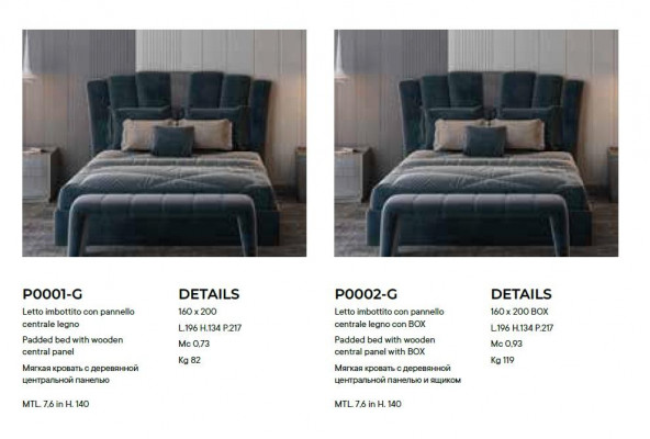 Luxury double hotel beds Italian furniture new modern bed blue upholstery design