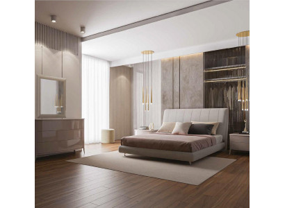 Double bed wood upholstered beds double bed frame modern luxury bedroom bed