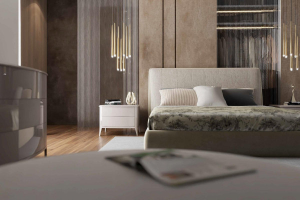 Double bed wood upholstered beds double bed frame modern luxury bedroom bed