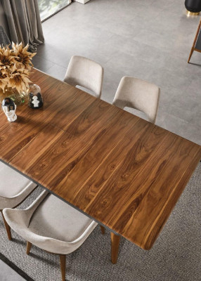 Dining room table wood luxury furniture style modern brown wooden table tables