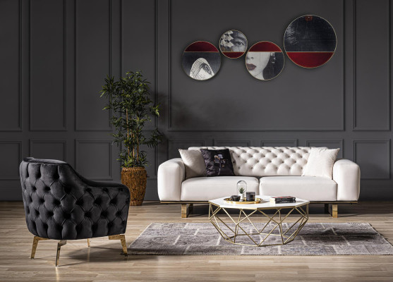 3-seater sofa living room luxury upholstered designer furniture Chesterfield