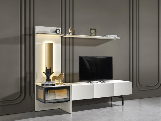 Living room TV stand furniture RTV television sideboard style white luxury wood