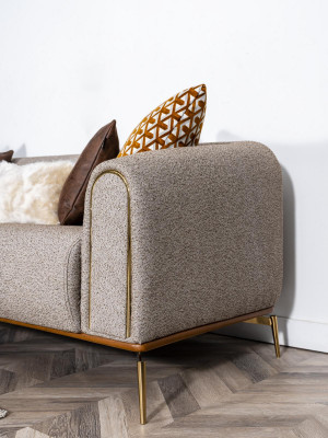 3-seater sofa luxury living room style modern gray metal
