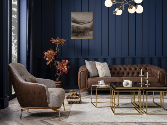 Chesterfield Sofa 3-Seater Couch Furniture Sofas Living Room 230cm