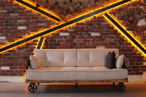 Luxury Sofa Couch Upholstery Furniture 3+3 Seat Set with Coffee Table Loft
