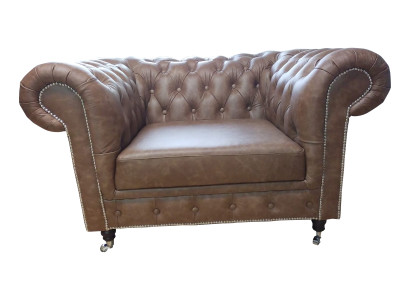 Luxury Chesterfield Armchair Couch 1 Seater Leather Lounge Chair Single Seater
