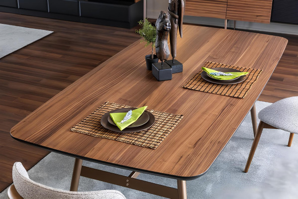 Dining set dining room dining table chairs sideboard set 7-piece wood brown new