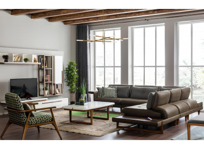 Living Room Set Luxury Furniture L-Shaped Sofa Armchair Textile Furniture Set New