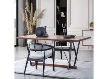 Dining room table wooden table dining table table dining room brown wood 180 cm