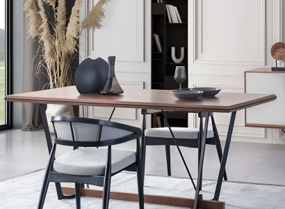 Dining room table wooden table dining table table dining room brown wood 180 cm