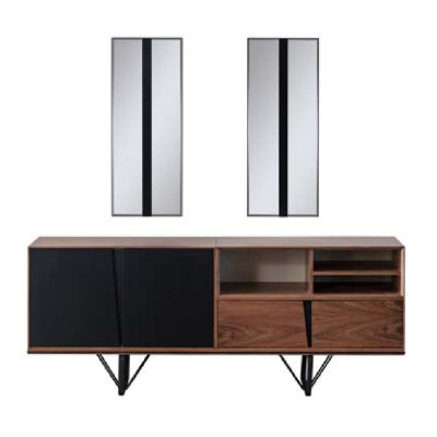 Dining area dining room dining table set 2-piece sideboard dining room table brown wood
