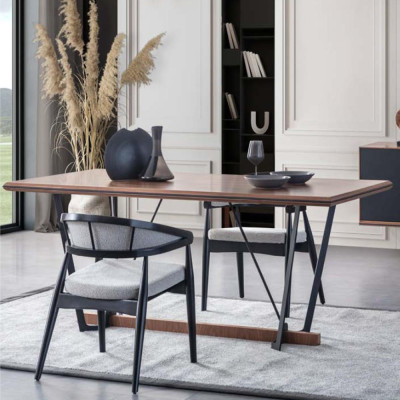 Dining area dining room dining table set 2-piece sideboard dining room table brown wood