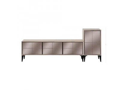Sideboard TV Stand RTV Lowboard White Wood Table Furniture Living Room