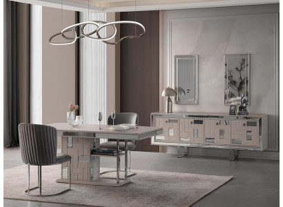 Complete dining room dining table white 2-piece sideboard dining room table wood