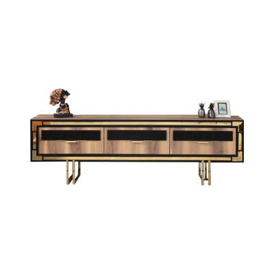 Living room sideboard TV stand RTV lowboard wall unit wood brown furniture