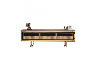 Living room sideboard TV stand RTV lowboard wall unit wood brown furniture