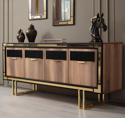 Dining room furniture dining table brown 2-piece sideboard dining room table wood table