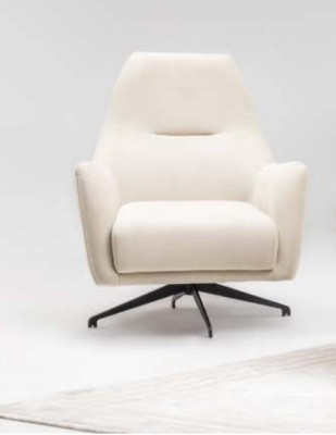 Fabric armchair wing chair beige upholstery living room single-seater seat