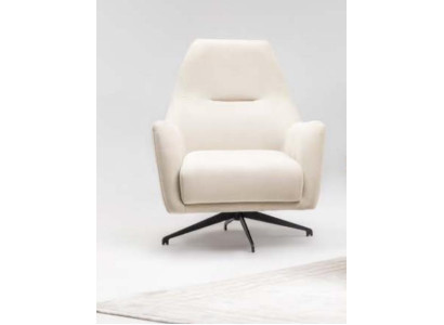Fabric armchair wing chair beige upholstery living room single-seater seat