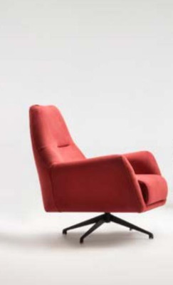 Fabric armchair wing chair beige upholstery living room single-seater seat