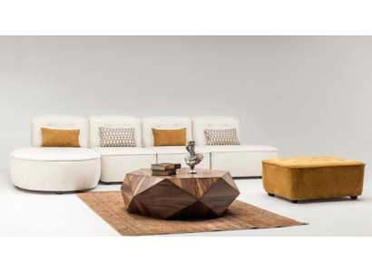 Modular sectional sofa corner sofa L shape modern couch ottoman beige fabric