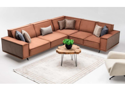 Corner sofa L-shape upholstered sofa fabric sofa couch brown sofa modern fabric