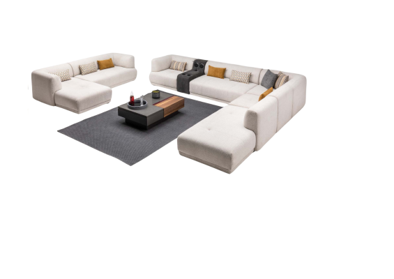 Corner unit living landscape large sofas L-shaped upholstered sofa couch fabric