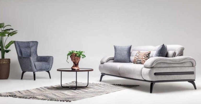 Designer living room seating furniture luxurious three-seater single-seater 2-piece set
