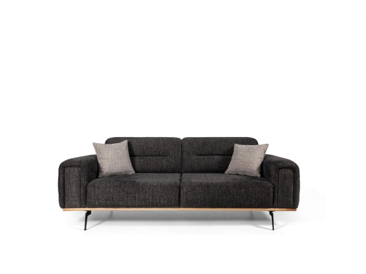 Black-Gray Sofa Set Luxurious Fabric Armchairs Modern Living Room Furniture