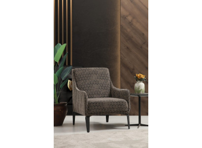 Wing chair, fabric armchair, armchair, single-seater, fabric gray upholstery furniture