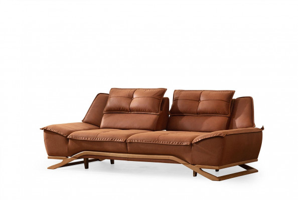 Sofa set fabric sofa upholstery sofa three-seater armchair brown sofa 3-piece