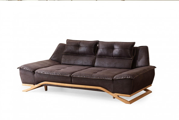 Sofa set fabric sofa upholstery sofa three-seater armchair brown sofa 3-piece