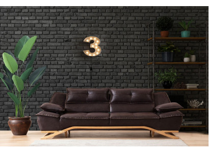 Couch Three-Seater Fabric Sofa Design Sofa Three-Seater Upholstered Sofa Black