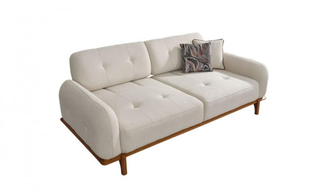 Three-seater sofa set armchair couch brown upholstered sofa fabric sofa 3-piece set