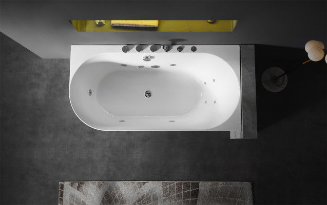 Acrylic Whirl Tub Indoor Whirlpool Bathtub Home Spa White