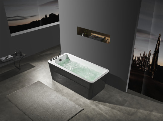 Luxury Bathtub Black White Tub Bathtubs 170x80 with Complete Fittings