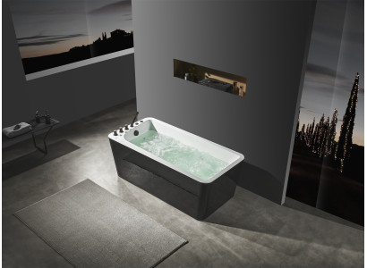 Luxury Bathtub Black White Tub Bathtubs 170x80 with Complete Fittings